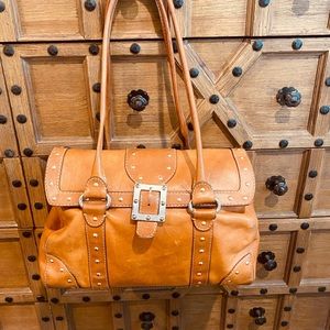 MICHAEL KORS Tan Leather Satchel